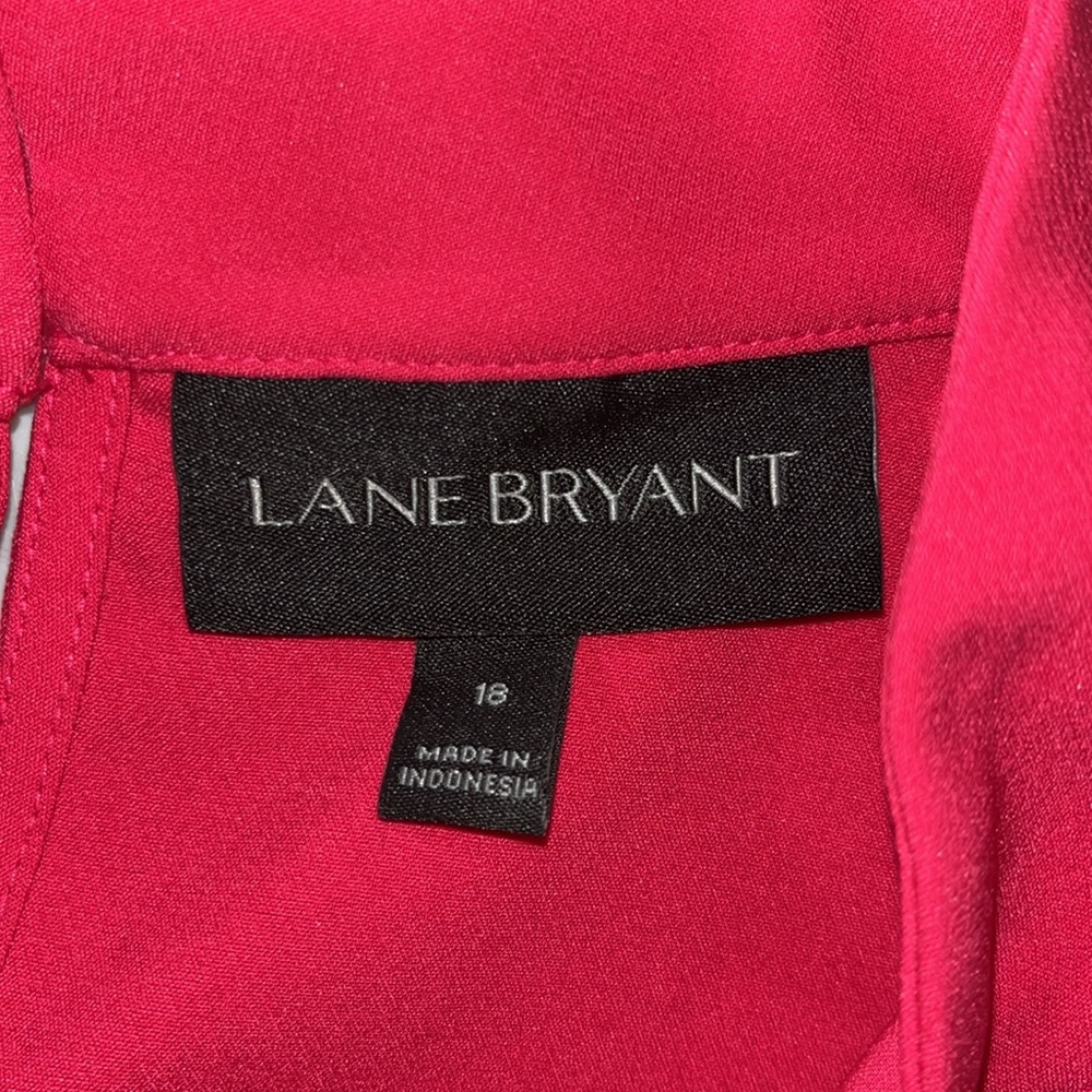 Lane Bryant Hot Pink Keyhole Flutter Sleeve Blouse - Picture 4 of 4